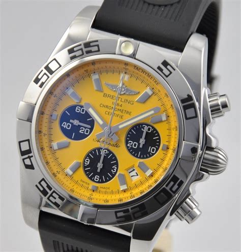 yellow faced breitling|Breitling chronomat yellow.